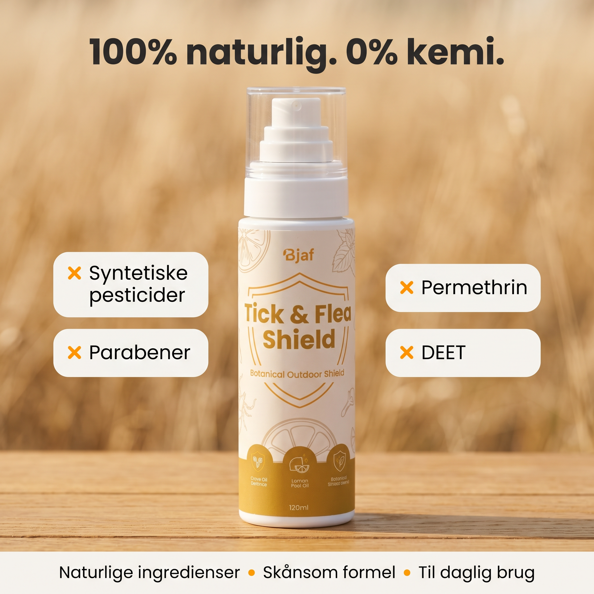 Bjaf Tick and Flea Shield Spray packed for an outdoor adventure