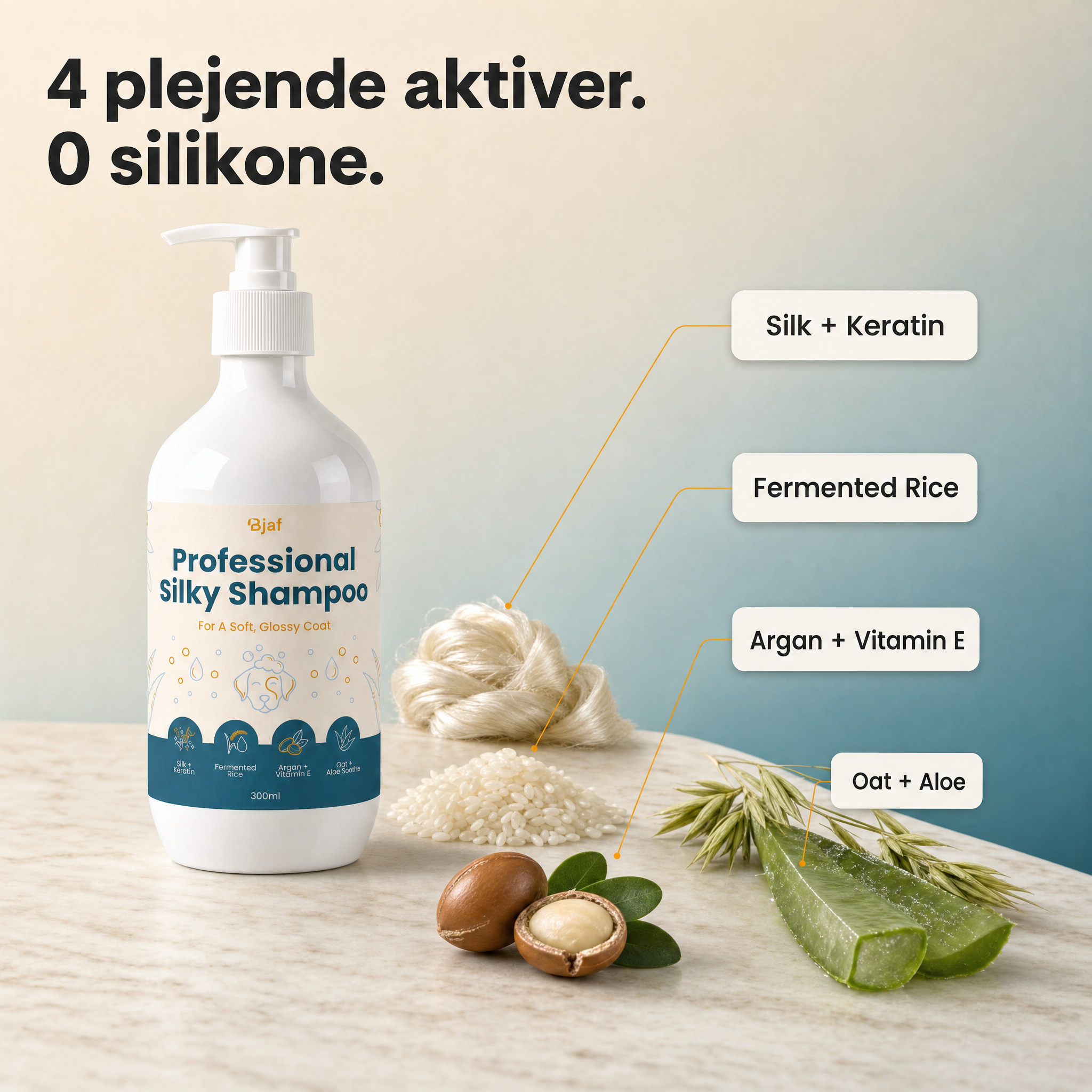 Bjaf Professional Silky Shampoo lathering in a wet dog coat