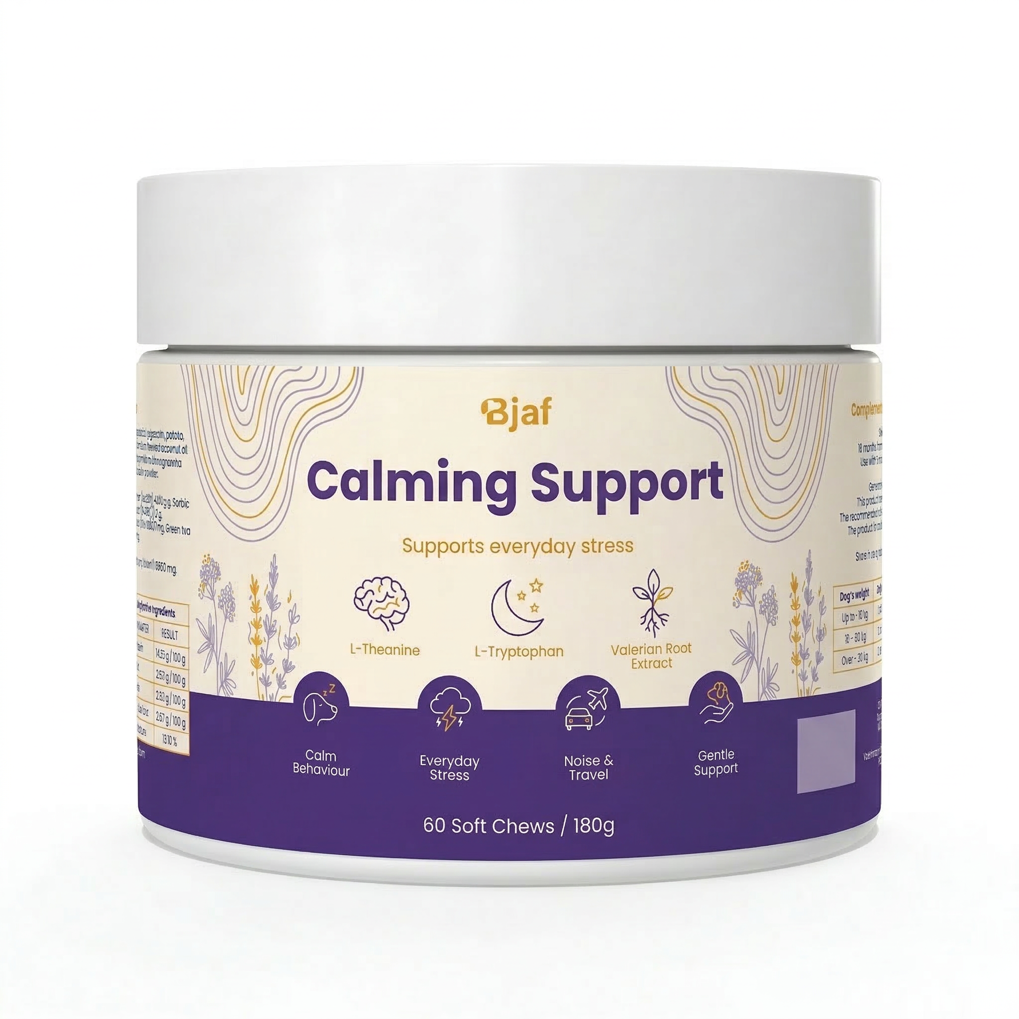 Bjaf Calming Support jar on a soft, light background