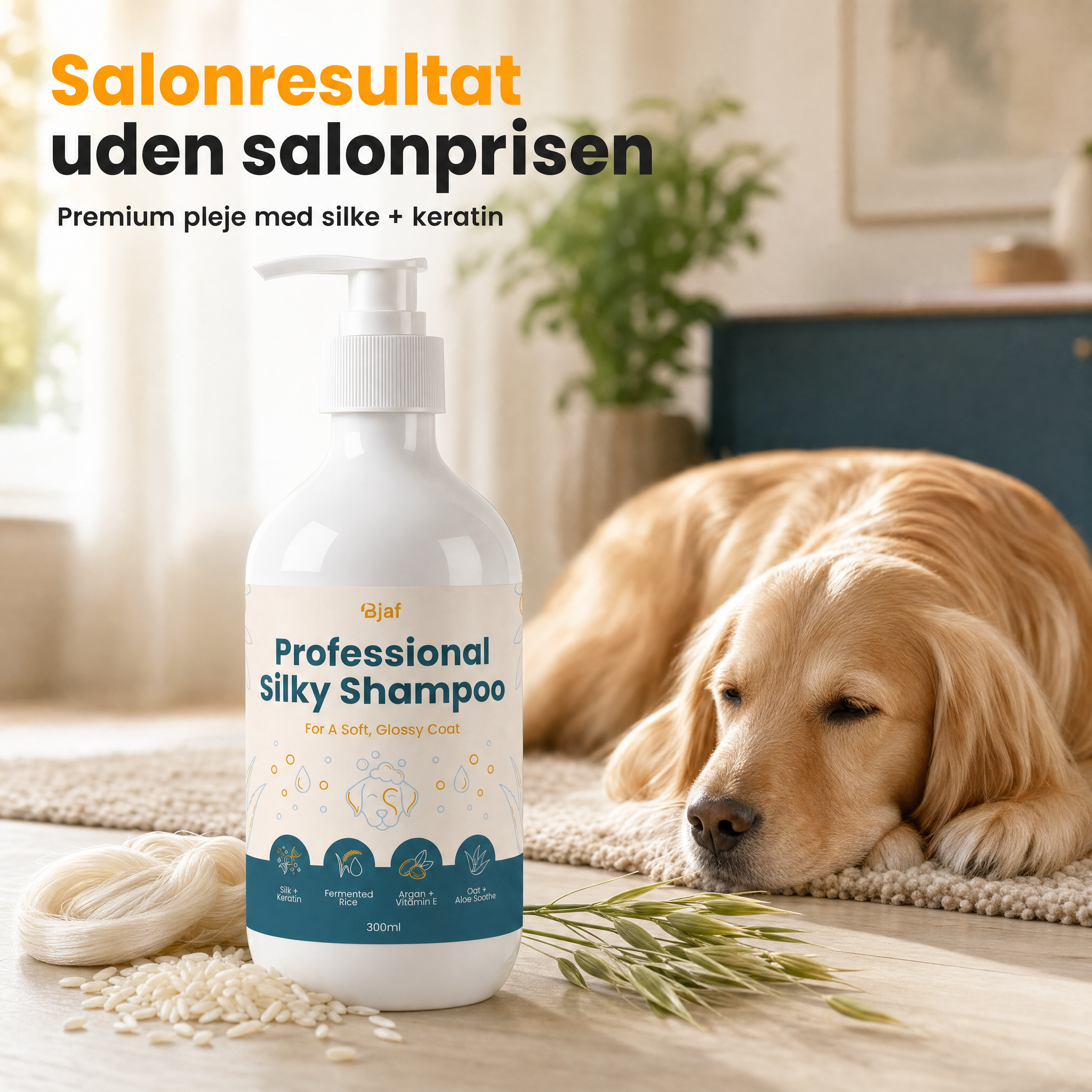 Dog being bathed with Bjaf Professional Silky Shampoo